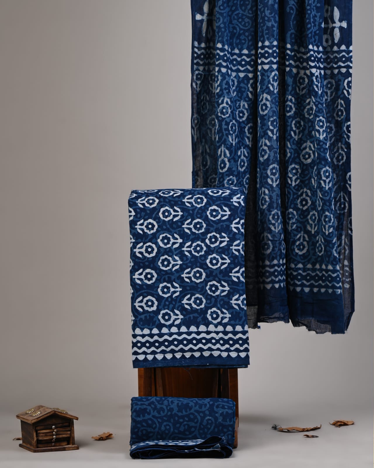 Tarditional Hand Block Printed Cotton Suit With Cotton Dupatta (BBMU10)