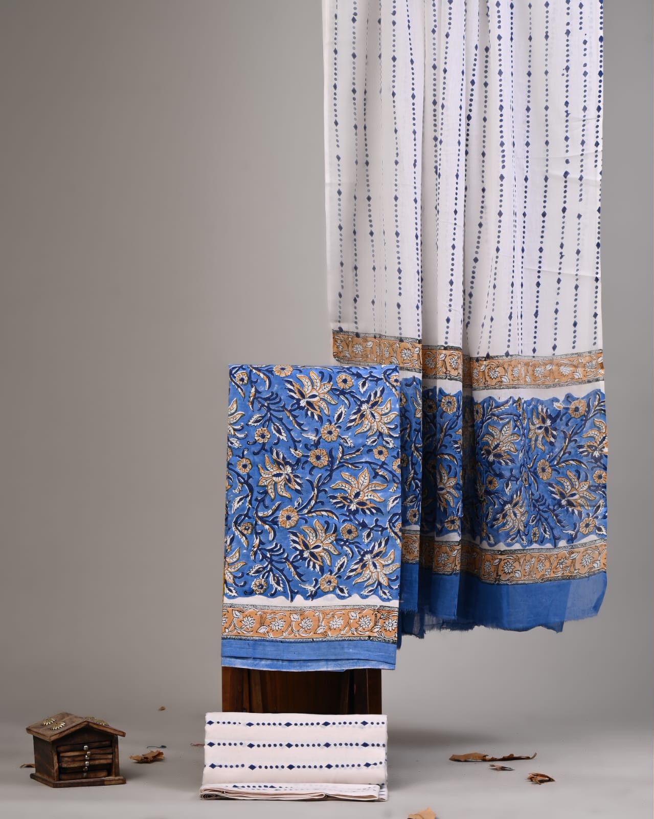 Premium Hand Block Printed Cotton Suit With Cotton Dupatta(BBMU24)