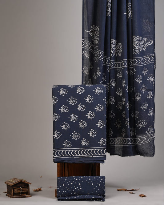 Premium Discharg Print Cotton Suit With Cotton Dupatta (BBMU12)