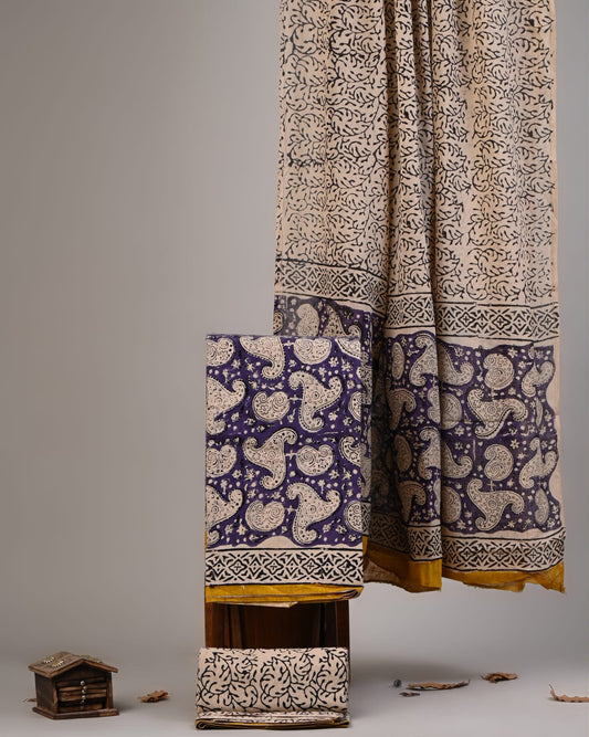 Premium Sanganeri Printed Cotton Suit With Cotton Dupatta (BBMU16)