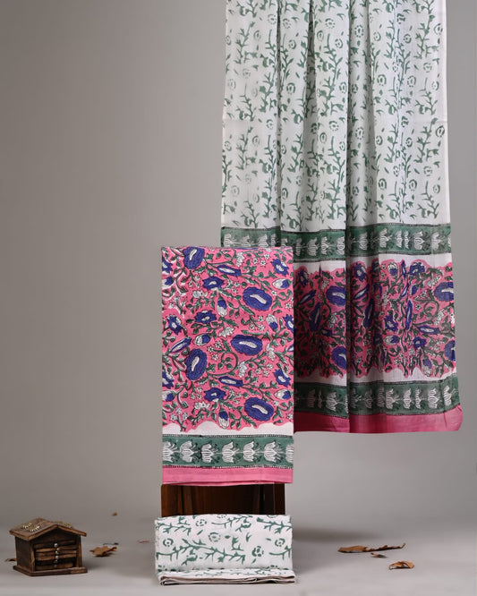 Premium Sanganeri Printed Cotton Suit With Cotton Dupatta (BBMU17)