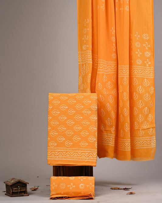 Tarditional Sanganeri Print Cotton Suit With Cotton Dupatta (BBMU21)