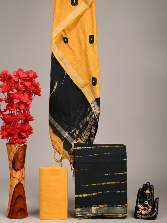 Hand Block Printed Lilen Suit With Linen Dupatta Suit Sets