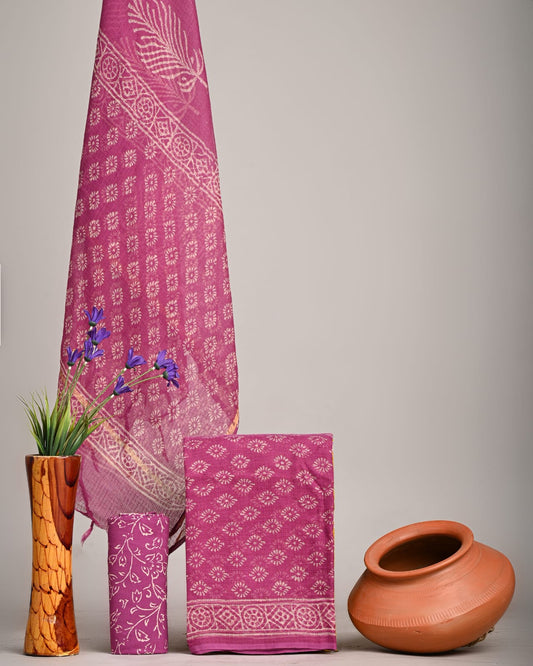 Traditional Block Print Kota Doria Suit Sets