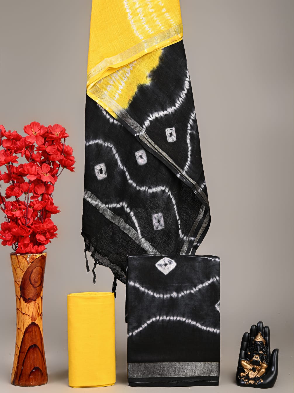 Hand Block Printed Lilen Suit With Linen Dupatta Suit Sets