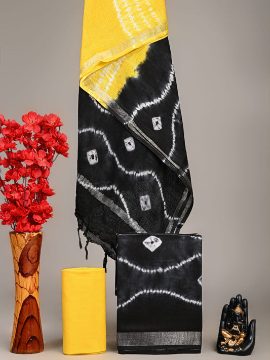Hand Block Printed Lilen Suit With Linen Dupatta Suit Sets