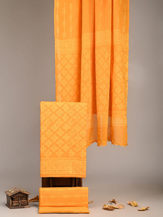 Premium Sanganeri Printed Cotton Suit With Cotton Dupatta (BBMU09)